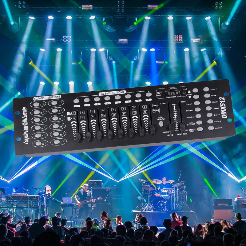 192 Kanäle DMX512 Controller Konsole 240 Szenen Lichtpult Bühnenlicht