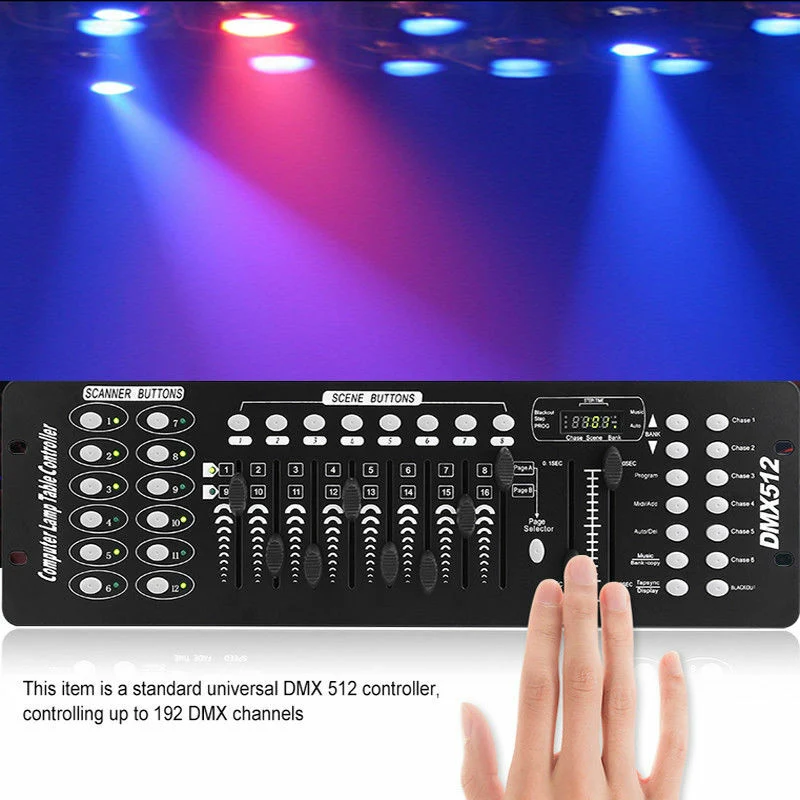 192 Kanäle DMX512 Controller Konsole 240 Szenen Lichtpult Bühnenlicht