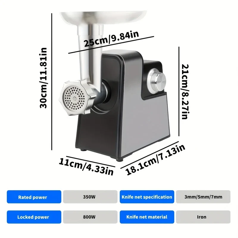 3000W Elektrischer Fleischwolf Edelstahl Wurstmaschine Wurstfüller