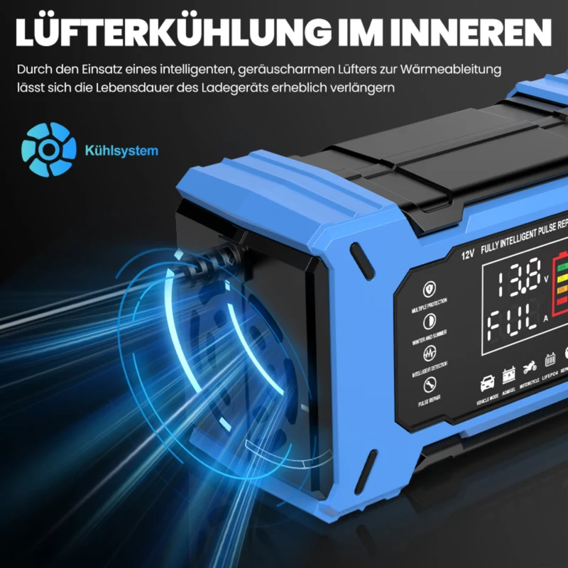 Batterieladegerät 12V 6A Auto Motorrad AGM GEL Impulsreparatur