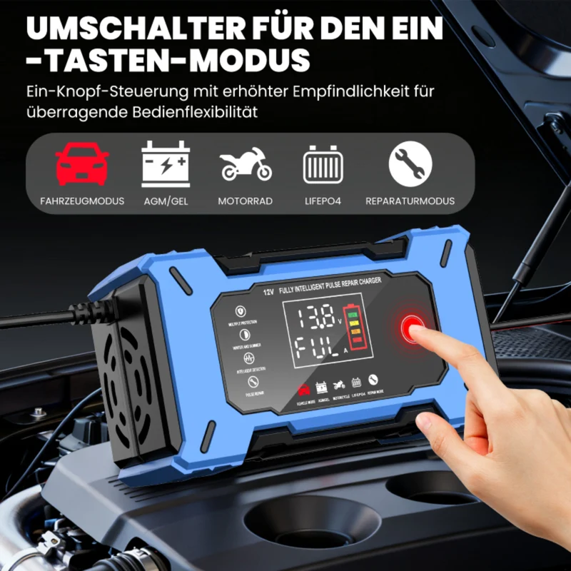 Batterieladegerät 12V 6A Auto Motorrad AGM GEL Impulsreparatur