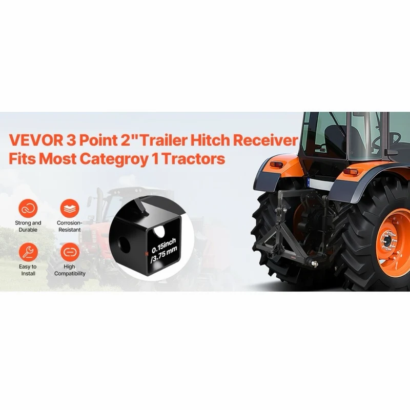 3-Punkt Anhängerkupplung Traktor 5,08cm 1360kg Dreipunktaufnahme