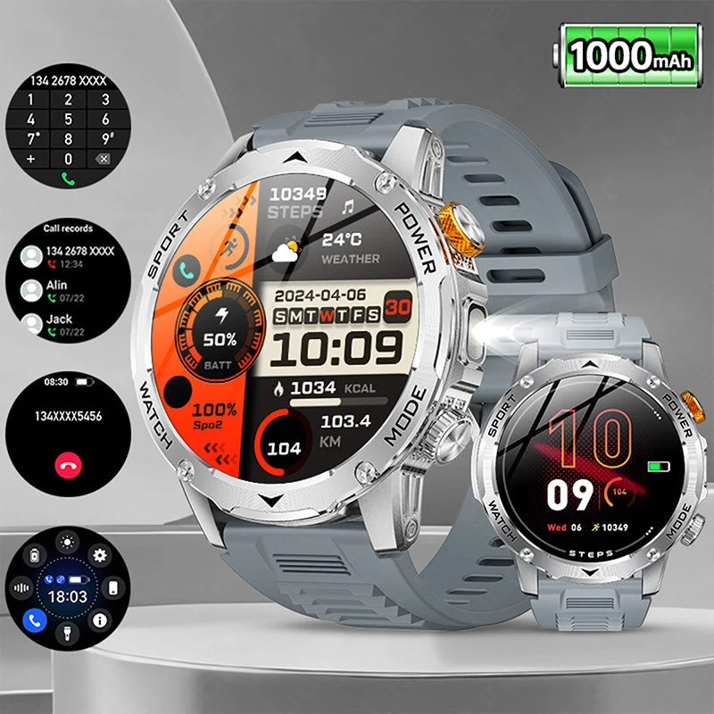 ⌚50% RABATT! 🏆 Smart Bluetooth Sportuhr – 1000mAh Akku & Fitness-Tracking – Herzfrequenz, Schrittzähler & Schlafüberwachung – wasserdicht & kompatibel mit iOS/Android – perfekt für den aktiven Alltag 💪✨
