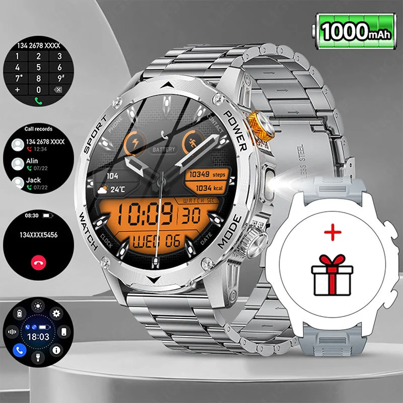 ⌚50% RABATT! 🏆 Smart Bluetooth Sportuhr – 1000mAh Akku & Fitness-Tracking – Herzfrequenz, Schrittzähler & Schlafüberwachung – wasserdicht & kompatibel mit iOS/Android – perfekt für den aktiven Alltag 💪✨