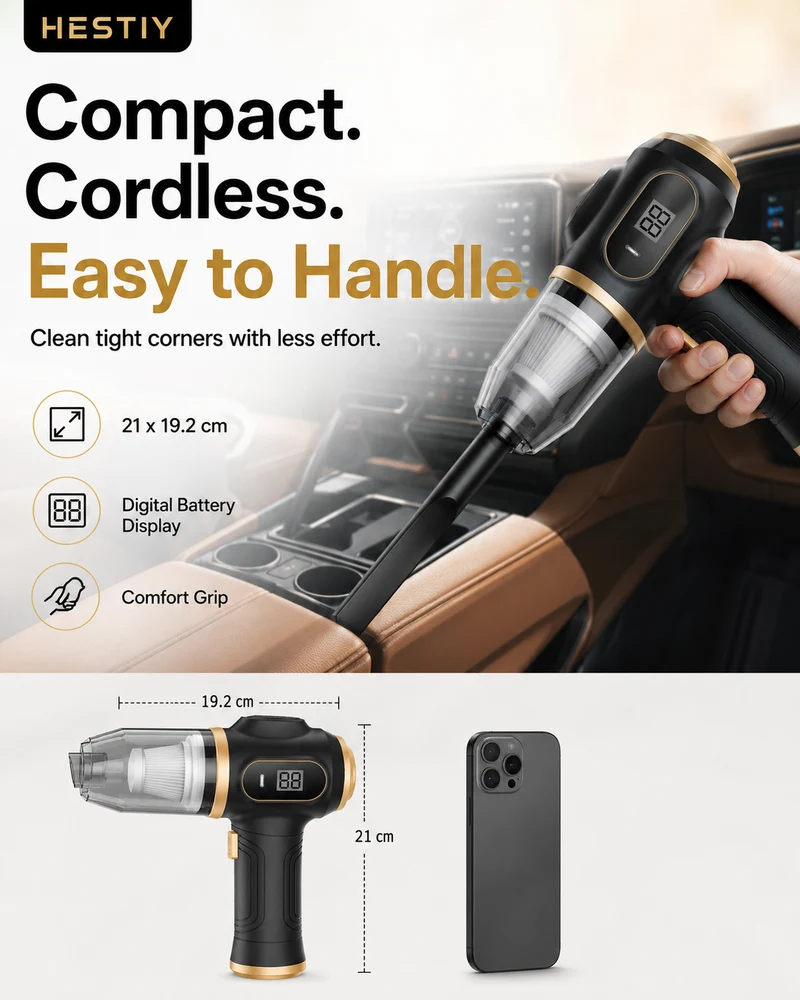 🚗 50% RABATT! 🔋 4‑in‑1 Auto‑Staubsauger – Kabellos, stark & langlebig ✨