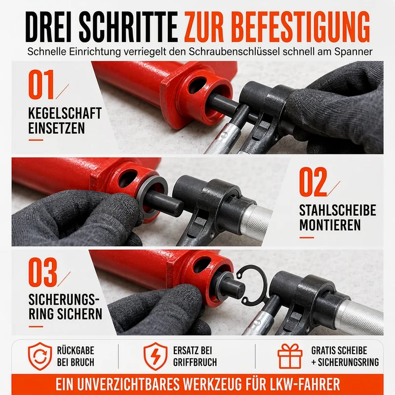 🔧50% RABATT⏰Ratschenschlüssel für LKW-Seile, 360° drehbar, stabil & belastbar🚛