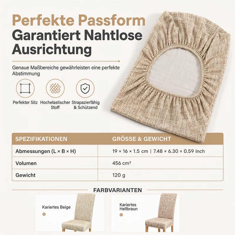 🪑 ZEITBEGRENZT 50% RABATT! ✨ Universelle dehnbare karierte Stuhlhülle – schützend, einfach anzubringen 🧺