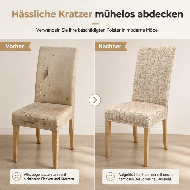 🪑 ZEITBEGRENZT 50% RABATT! ✨ Universelle dehnbare karierte Stuhlhülle – schützend, einfach anzubringen 🧺