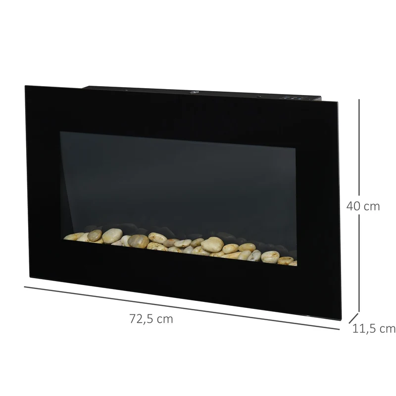 Elektrokamin Wandkamin 2000W Heizung LED Flammeneffekt Fernbedienung