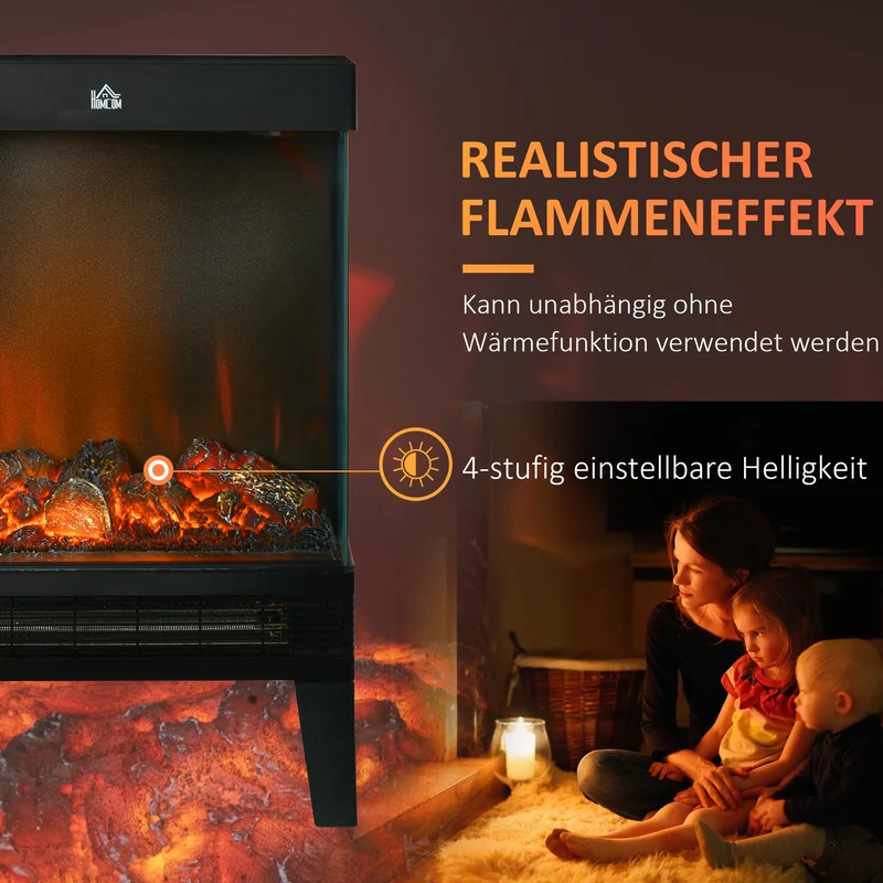 Elektrokamin 2000W Standkamin Heizung LED Flammeneffekt Thermostat Ofen
