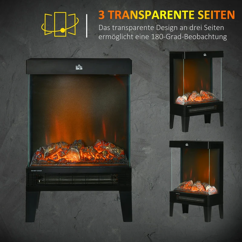 Elektrokamin 2000W Standkamin Heizung LED Flammeneffekt Thermostat Ofen