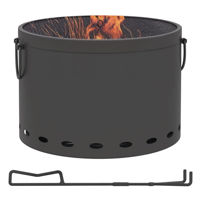 Feuerstelle Rauchfrei Holzfeuerschale Funkenschutz Schürhaken
