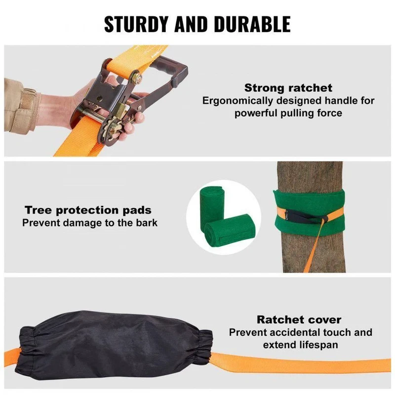 Slackline Set 2x18,3m Balance Training Baumschutz Armtrainer Outdoor