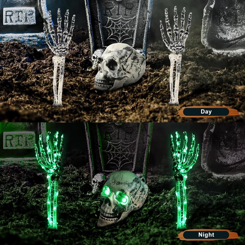 Halloween Totenkopf Skelett Schädel Skeletthände Deko Partyzubehör