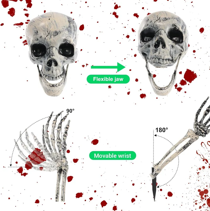 Halloween Totenkopf Skelett Schädel Skeletthände Deko Partyzubehör
