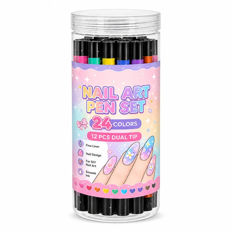 📢📢 50% RABATT !!⏰️ 24 Farben Doppelendige Nailart-Stifte Set