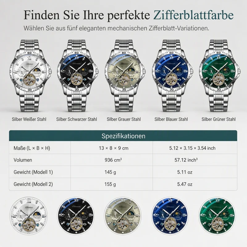 📢📢50% RABATT !!⏰Automatische mechanische Uhr für Herren, leuchtend, wasserdicht, Geschäfts-Skelettuhr mit Schwungrad und Edelstahlarmband