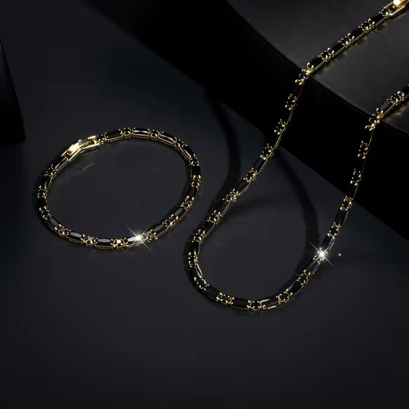 ✨ JETZT 50% RABATT! 💎 Funkelndes Schmuckset für Männer – Halskette & Armband – Kubischer Zirkonia – Perfekt für Alltag und Feier 🎁