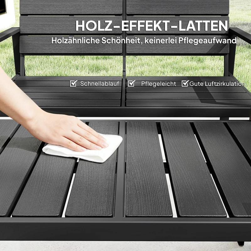 Balkonmöbel Set 4-teilig Sofa Sessel Tisch Wetterbeständig