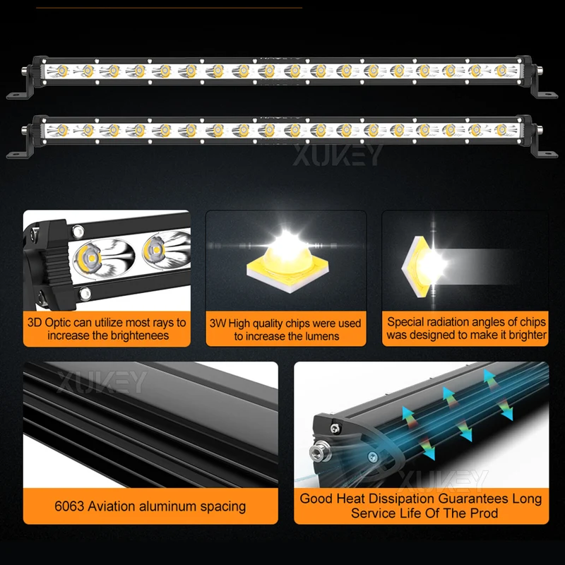 53cm LED Arbeitsscheinwerfer Rückfahrscheinwerfer Lightbar 12V 24V