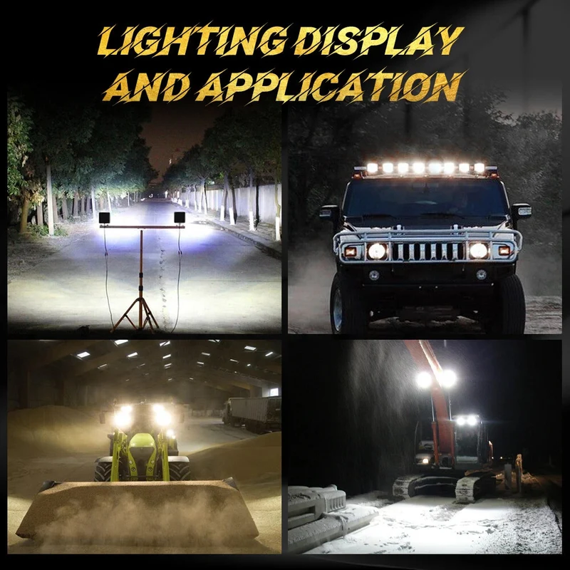 4x LED Arbeitsscheinwerfer 12V 50W Flutlicht Offroad Traktor Bagger LKW
