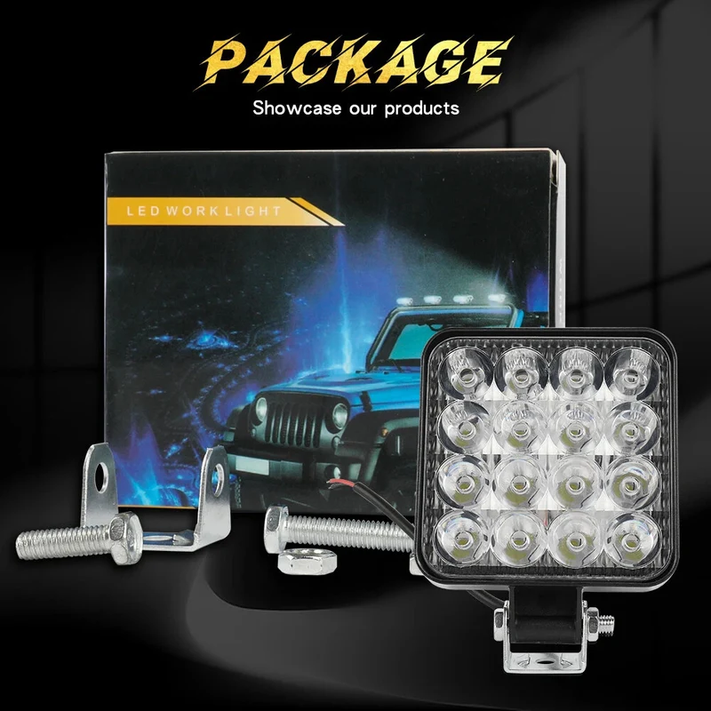 4x LED Arbeitsscheinwerfer 12V 50W Flutlicht Offroad Traktor Bagger LKW