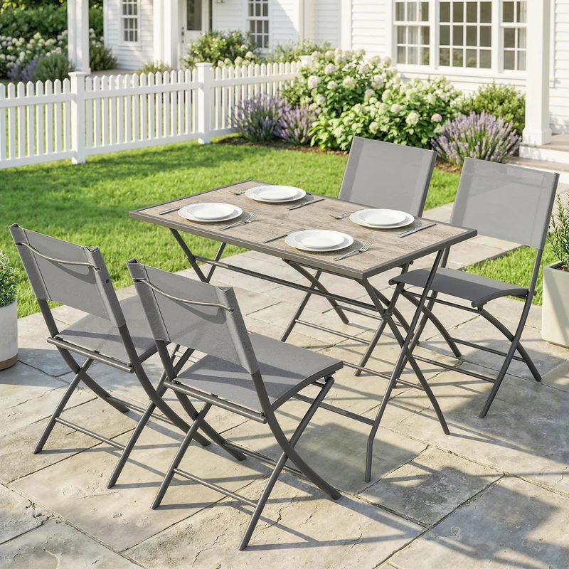 Gartenmöbel Set Klappbar 5-teilig Sitzgruppe Garten Möbel