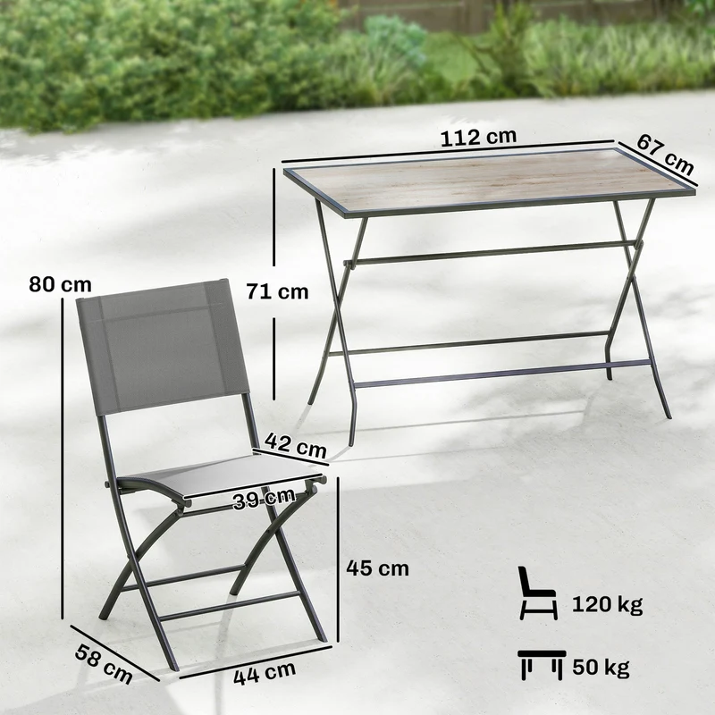 Gartenmöbel Set Klappbar 5-teilig Sitzgruppe Garten Möbel