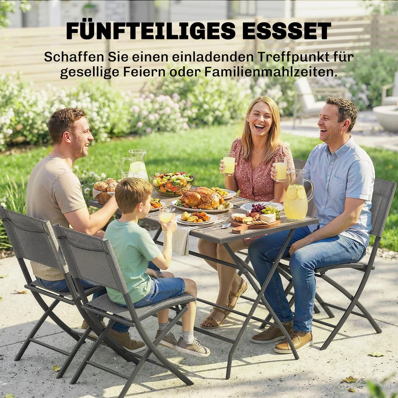 Gartenmöbel Set Klappbar 5-teilig Sitzgruppe Garten Möbel
