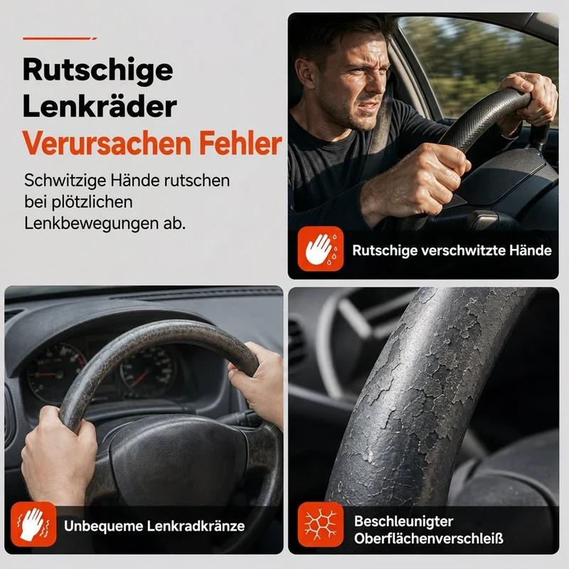 🔈50% RABATT 🔥Universelle Autolenkradabdeckung – Rutschfester, atmungsaktiver Griff und sportliches Nappa-Finish ✨