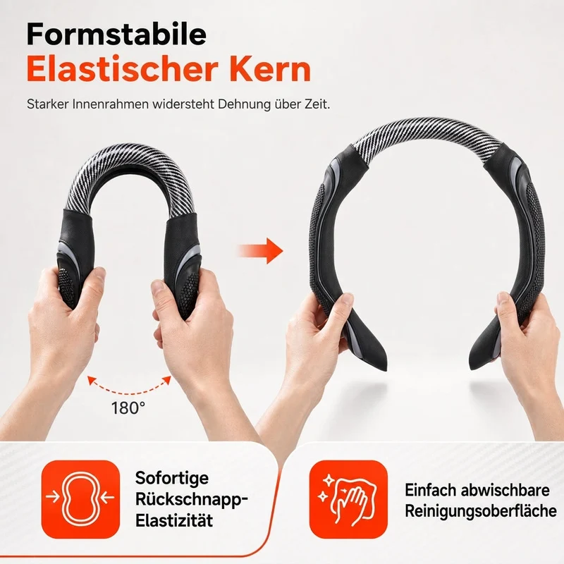 🔈50% RABATT 🔥Universelle Autolenkradabdeckung – Rutschfester, atmungsaktiver Griff und sportliches Nappa-Finish ✨