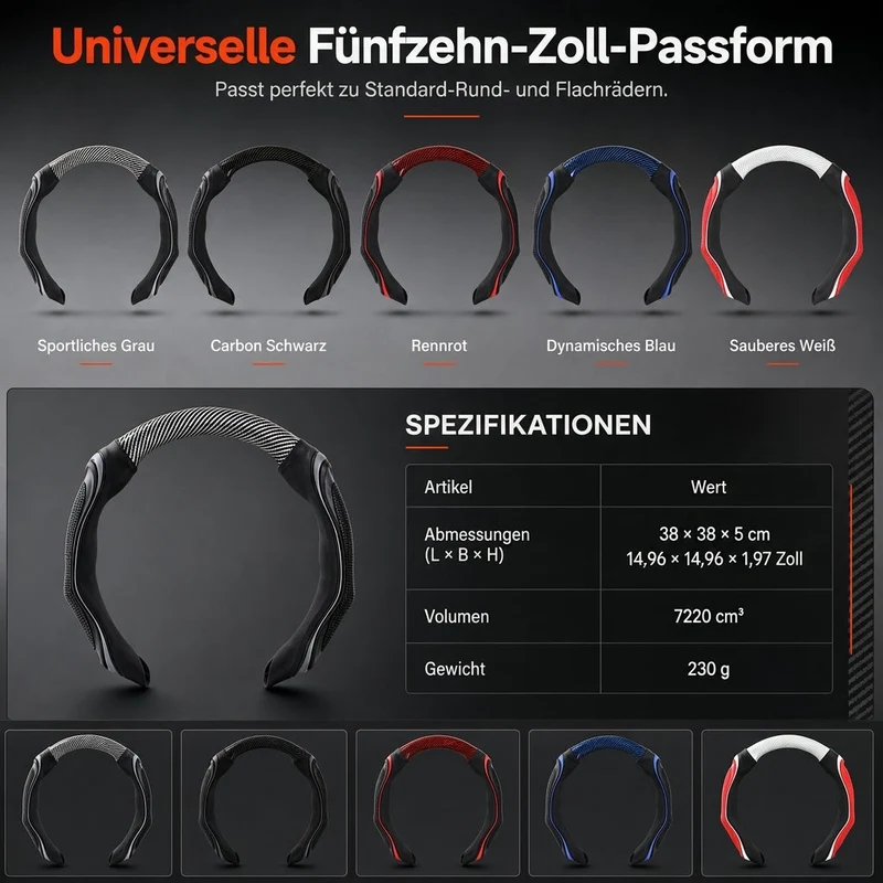 🔈50% RABATT 🔥Universelle Autolenkradabdeckung – Rutschfester, atmungsaktiver Griff und sportliches Nappa-Finish ✨