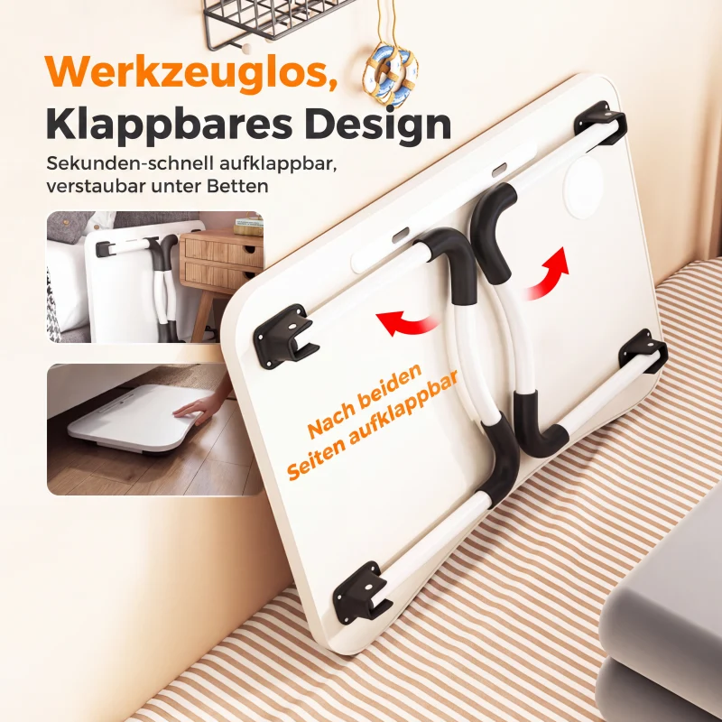 Klappbarer Laptop-Bettisch mit Becherhalter