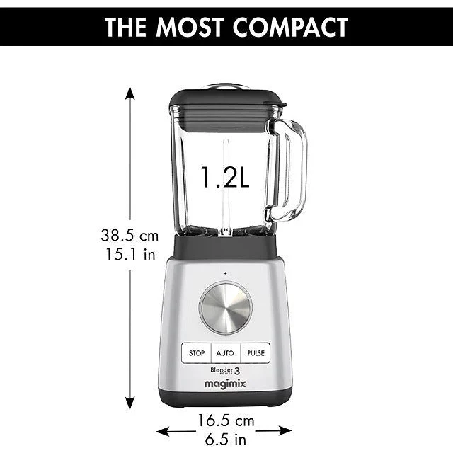 Magimix Standmixer Power 3 1000W Compact Standmixer - Matte Chrome | 11641