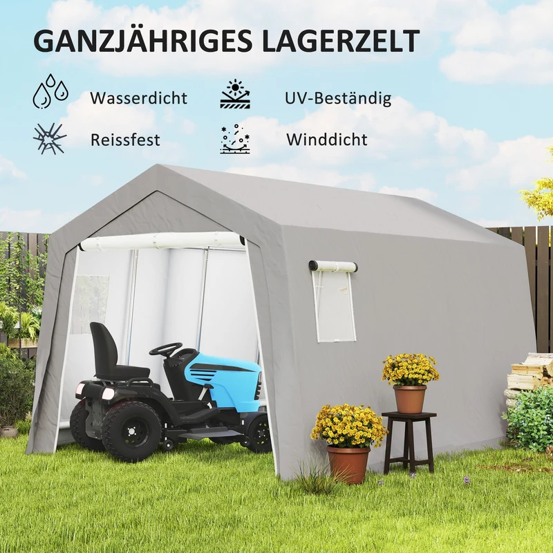 Gerätezelt Satteldach 300x447x255cm Wasserdicht Gartenzelt