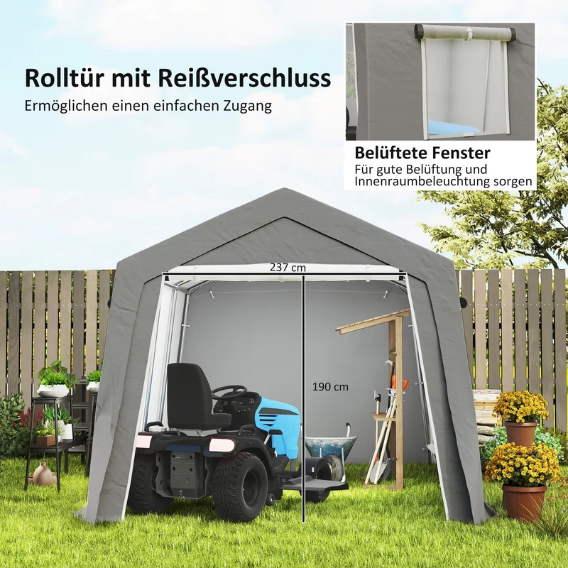 Gerätezelt Satteldach 300x447x255cm Wasserdicht Gartenzelt