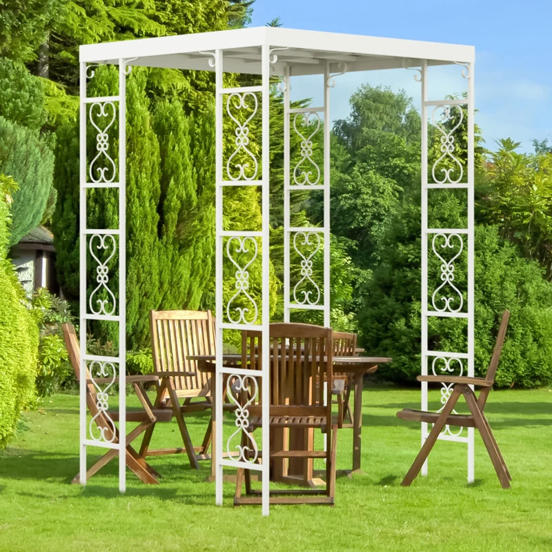 Pavillon Gartenzelt Rosenbogen Rankhilfe Torbogen Metall Dach Wasserdicht