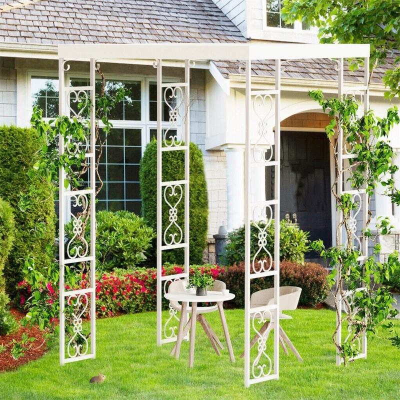 Pavillon Gartenzelt Rosenbogen Rankhilfe Torbogen Metall Dach Wasserdicht