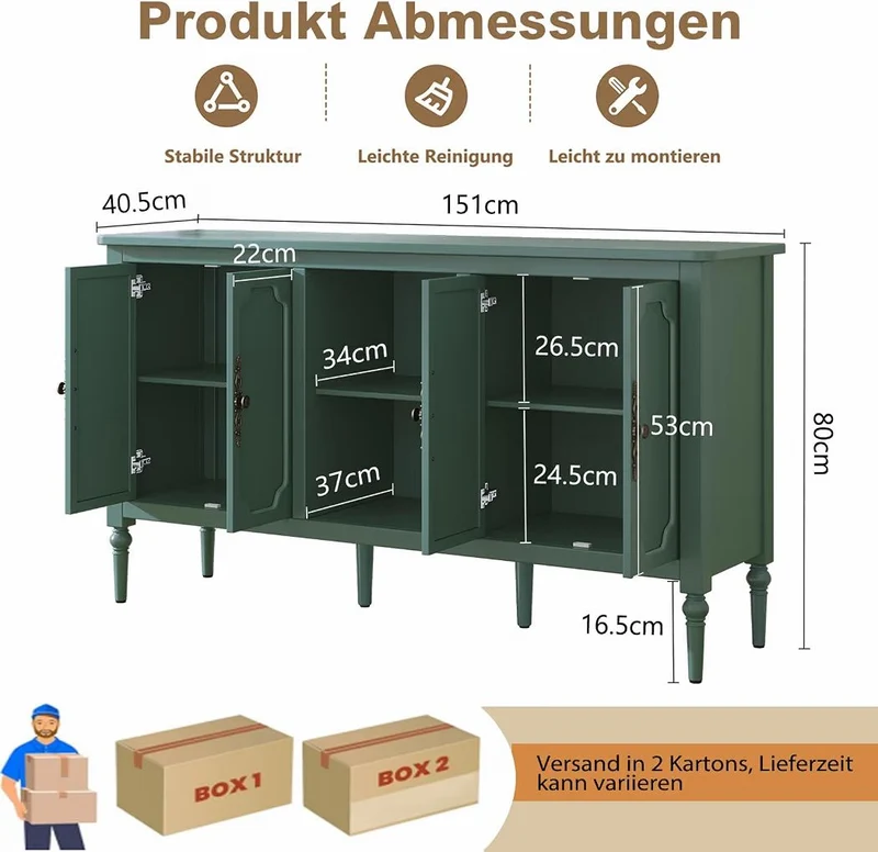 Antik Sideboard Kommode Flur Wohzimmer Dekoration