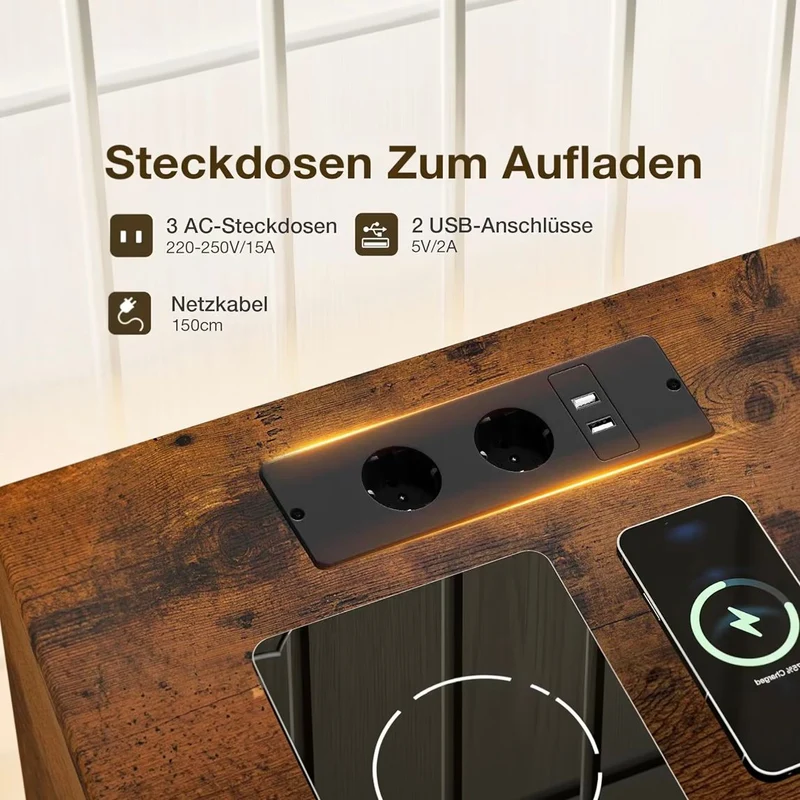 Antik LED Kommode Kleiderstange Kommodenschrank Möbel