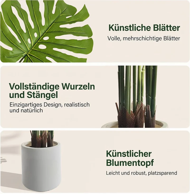 2er Set Dekopflanzen Plastikpflanze Pflanze Dekoration Wohnzimmer