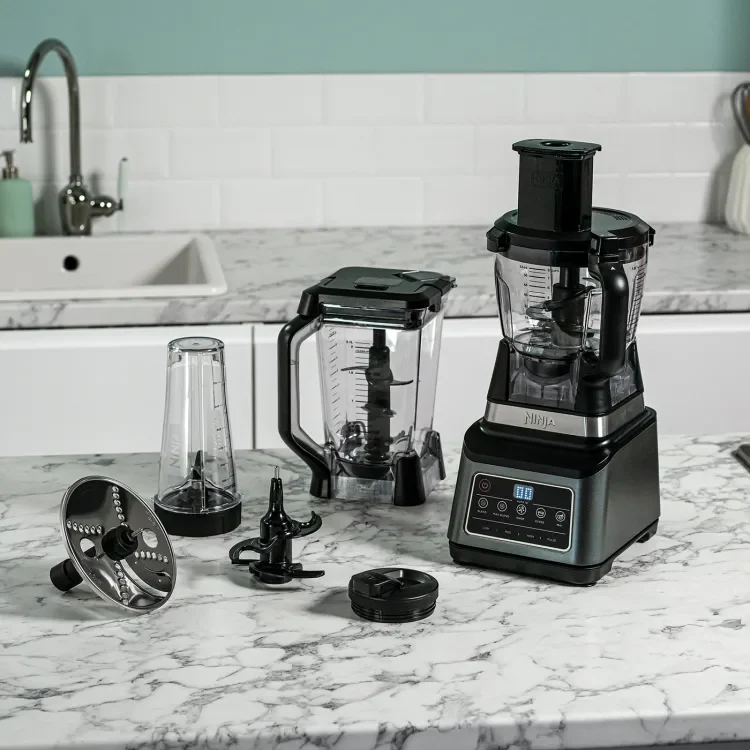 Ninja 1200W 3-in-1 Küchenmaschine mit Auto IQ - Schwarz & Silber | BN800UK