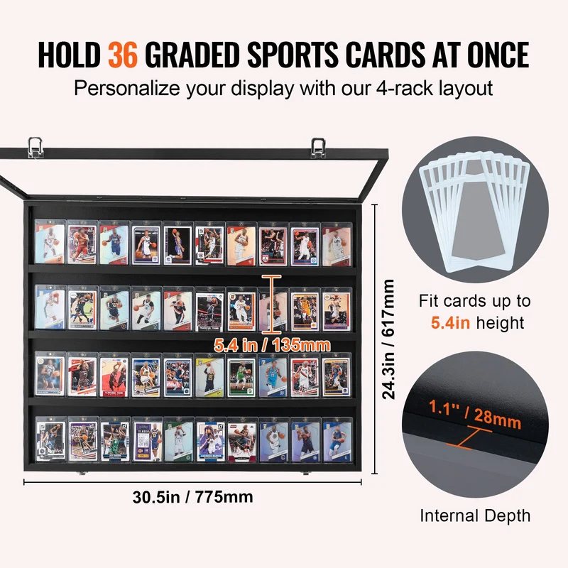 Trading Cards Vitrine Schaukasten Sportkarten 36 Stück TCG
