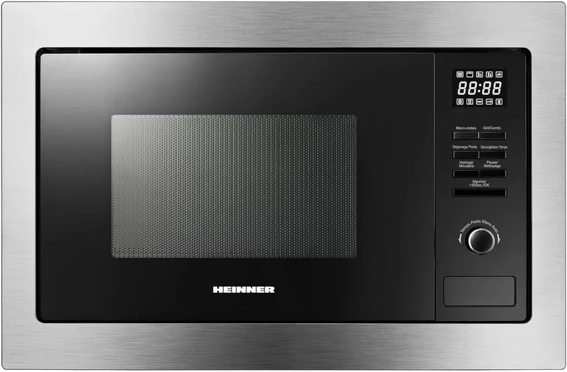 Mikrowelle HMW-MDBI25GDIx, 1000 W, Grill, Einbau, Auftaufunktion, Edelstahl, Mikrowellenofen, 5 Jahre Garantie, Digitale Steuerung, Kombi- &