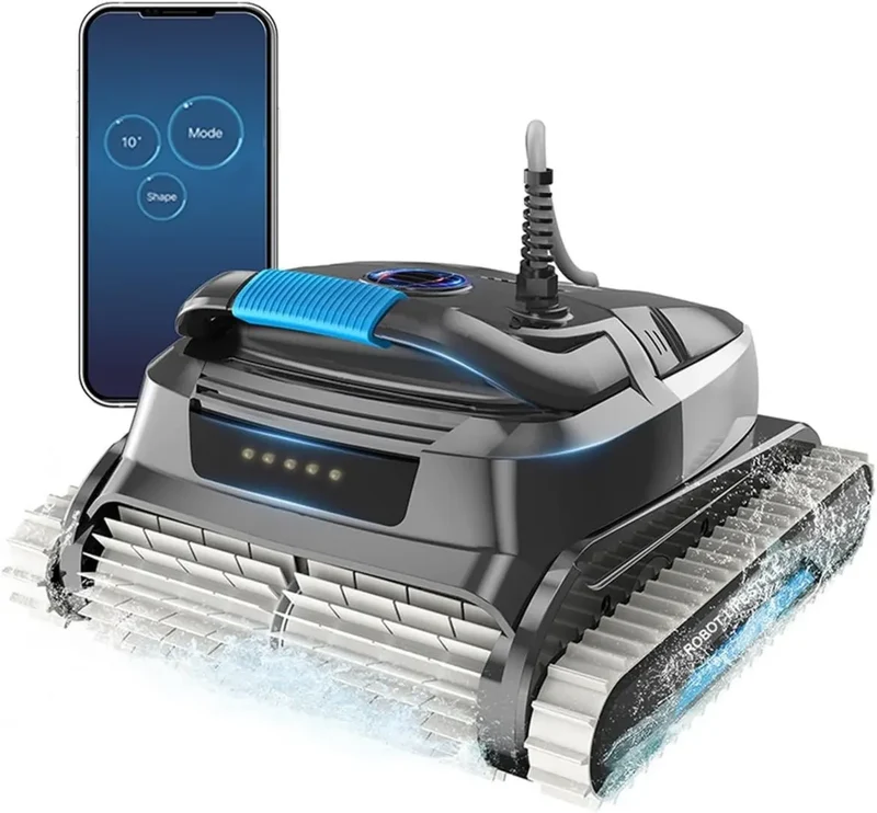 Intelligenter Poolroboter mit Fernbedienung und App-Steuerung, Kletterfunktion, 15 m³/h Leistung, Routenoptimierung, Kabellänge bis 30 m