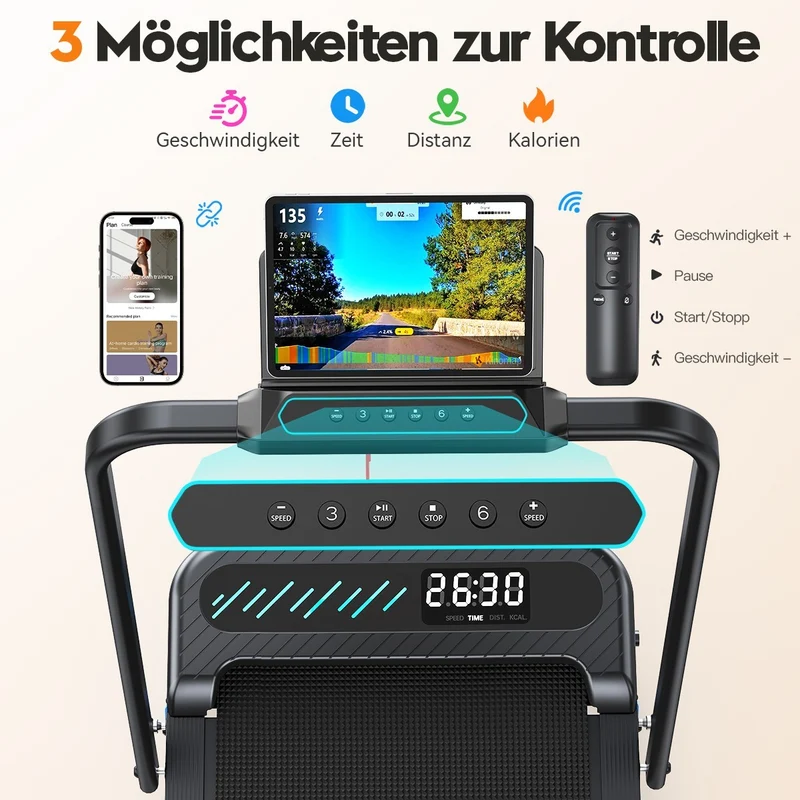 Laufband Elektrisch Klappbar Steigung APP Heimtrainer