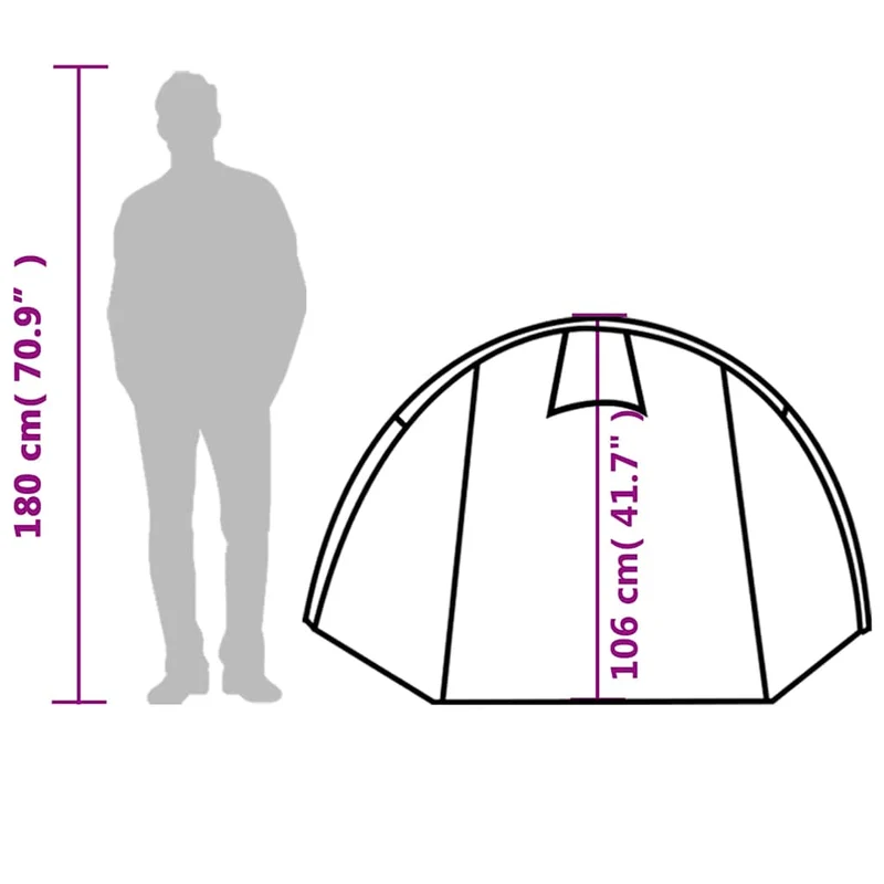 Tunnelzelt Wasserdicht Campingzelt 405x170x106cm Camping Zelt
