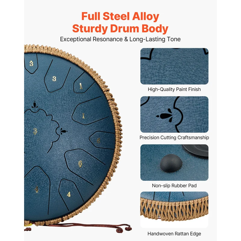 Zungentrommel D-Dur Stahl Tongue Drum Percussion Instrument