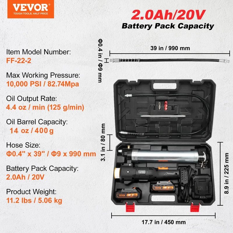 20V Akku Fettpresse LED Schmiergerät Presse Werkzeug Werkstatt