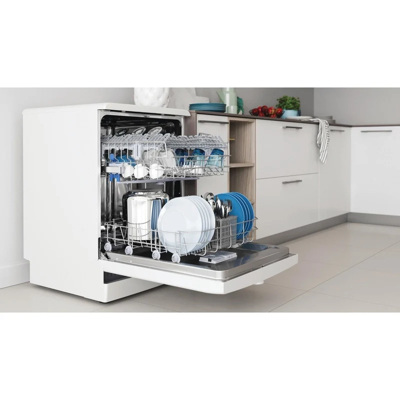 Indesit 60CM freistehend Standard Geschirrspüler - Weiß | D2FHK26UK